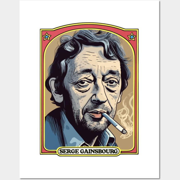 Serge Gainsbourg Retro Illustration Wall Art by DankFutura